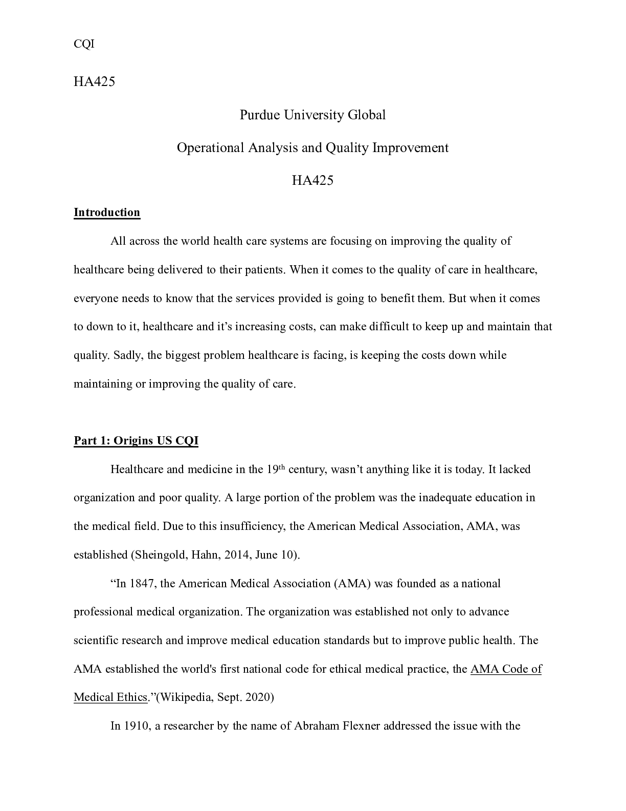 Preview of HA425 Unit 3 assignment  .docx  HA425  Purdue University Global  Operational Analysis and